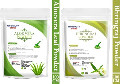 Top Quality Store Pure & Natural Aloevera & Bhringraj leaf Powder for Silky & Smooth Hairs(200 g)