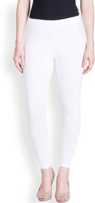 LUX LYRA Ankle Length Western Wear Legging(White, Solid)