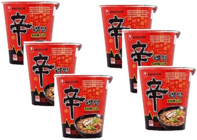 Nongshim Cup Noodles Soup 68g, Pack of 6 Cup Noodles Non-vegetarian(6 x 68 g)