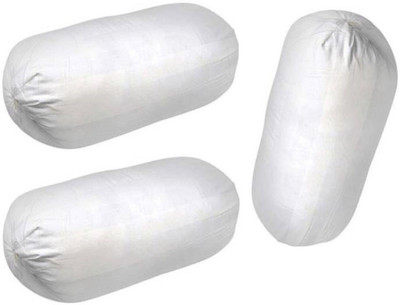 GKM Polyester Fibre Bolster Pack of 3 Solid(White)