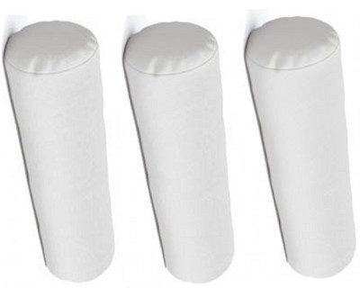GKM Polyester Fibre Bolster Pack of 3 Solid(White)