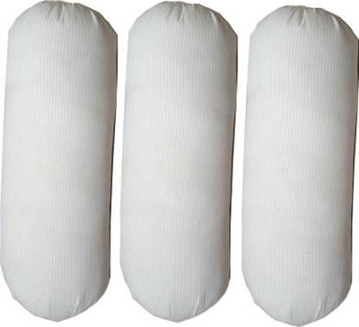 GKM Polyester Fibre Bolster Pack of 3 Solid(White)