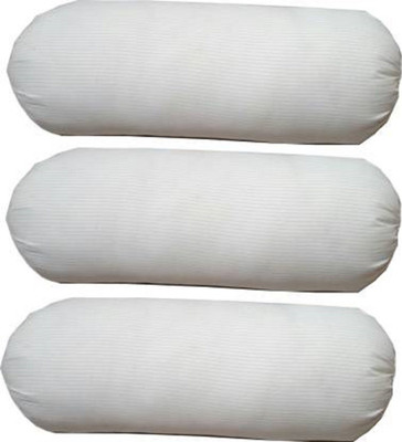 GKM Polyester Fibre Bolster Pack of 3 Solid(White)