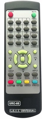 LipiWorld 85 CRT TV Universal Remote Control Work with Almost Compatible for  LG Remote Controller(Black)