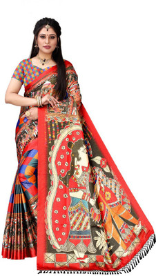 AVINASH Printed Kanjivaram Art Silk Saree(Multicolor)