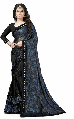 Aru Designer Printed Bollywood Lycra Blend Saree(Multicolor)