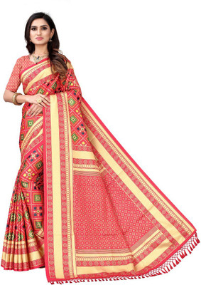 AVINASH Digital Print Kanjivaram Silk Blend Saree(Multicolor)
