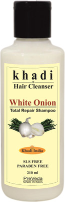 PreVeda Khadi White Onion Shampoo Natural Herbal Best Anti Hair Fall Cleanser(210 ml)