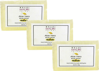 Khadi Mauri Aloevera Soap Pack of 3(3 x 125 g)