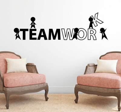 HAPPYSTICKY 100 cm Team Work Self Adhesive Sticker(Pack of 1)