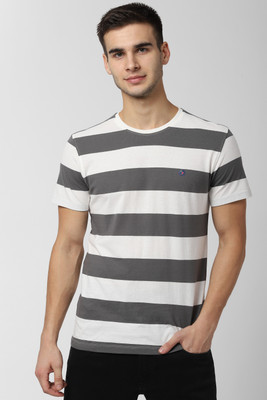 Peter England University Striped Men Round Neck Multicolor T-Shirt