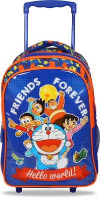 Doraemon Friend Forever Trolley Bag (Primary 1st-4th Std) School Bag(Blue, 16 inch)