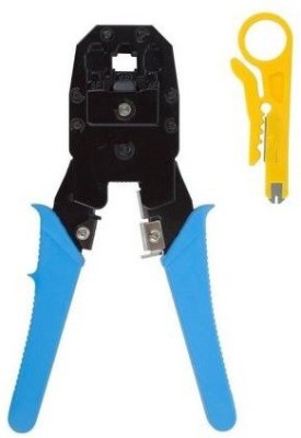 awf HT-315 HT-315 Crimping Tool with Cable Stripping Punch Down Tool RJ45 RJ11 RJ12 4P 6P 8P 3-in-1 Modular Crimping Tool Cable Cutter + Rotary Wire Stripper for LAN Wire CCTV Camera Telephone Electric Wire Ethernet Network LAN ADSL Computer Maintenance Repair Tools Punch Plier Manual Crimper