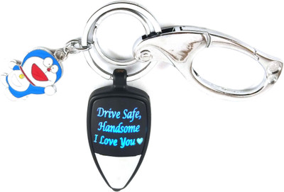 Isk Balt Hook silver Drive safe Handsome love you Multi Color light with Doremon Key Chain