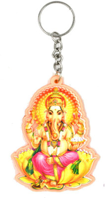 AFH Mangalmurti Vighnaharta Muticolo Pink Ganesh Key Chain Key Chain