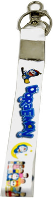 AFH Fabric Locking Doraemon Design White Clothing Key Chain Key Chain