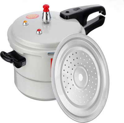 pinkparifashion 5L Aluminum Pressure Gas Cooker with Induction Bottom with steam(22cm) 5 L Outer Lid Induction Bottom Pressure Cooker(Aluminium)