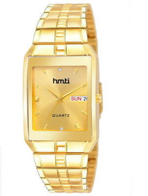 HMTI HM-1023 Gold Original Gold Plated Day And Date Analog Watch  - For Men