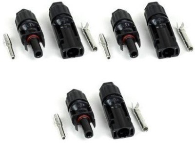 RIVER FOX MC4 Connector for Solar Panels (3 Sets) mc4 connectors Wire Connector(Black, Pack of 3)