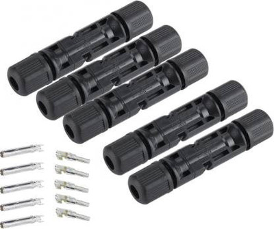 RIVER FOX MC4 Connector for Solar Panels (5 Sets) mc4 connectors Wire Connector(Black, Pack of 5)