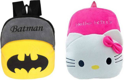 Bluemoon combo of 2 grey , pink hello 12 L Backpack(Multicolor)