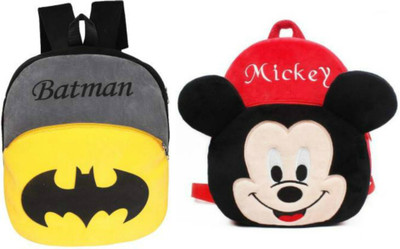 Bluemoon BM-New combo of 2 grey batman, red mickey36.3 12 L Backpack(Multicolor)