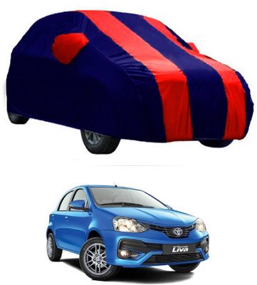 CRONEX Car Cover For Toyota Etios Liva (With Mirror Pockets)(Red, Blue)