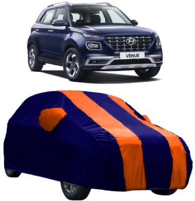 Ascension Car Cover For Hyundai Venue (With Mirror Pockets)(Orange, Blue)