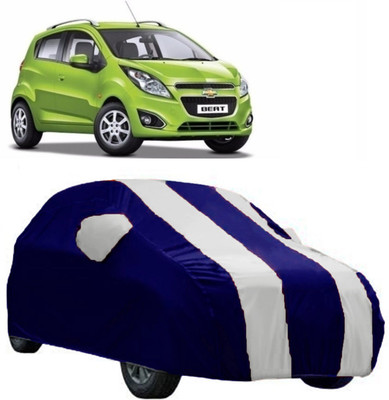 AutoKick Car Cover For Chevrolet Beat (With Mirror Pockets)(White)