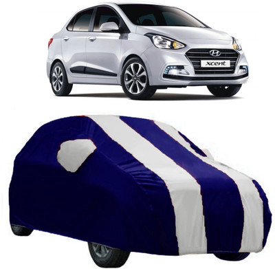 AutoKick Car Cover For Hyundai Xcent (With Mirror Pockets)(White)