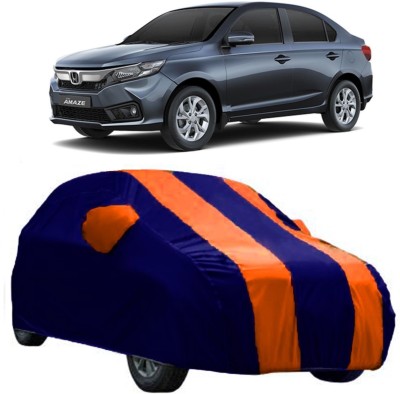 Ascension Car Cover For Honda Amaze (With Mirror Pockets)(Orange, Blue)