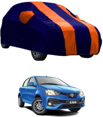 AutoCover Car Cover For Toyota Etios Liva (With Mirror Pockets)(Orange, Blue)