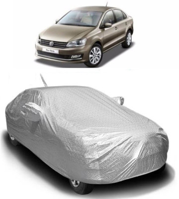 MoTRoX Car Cover For Volkswagen Vento (With Mirror Pockets)(Silver)