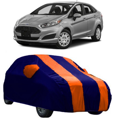 AutoCover Car Cover For Ford Fiesta (With Mirror Pockets)(Orange, Blue)