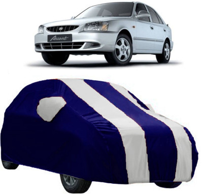 AutoKick Car Cover For Hyundai Accent Viva (With Mirror Pockets)(White)