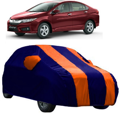 AutoCover Car Cover For Honda City i-Dtec (With Mirror Pockets)(Orange, Blue)