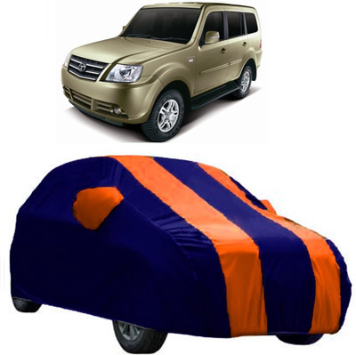 AutoCover Car Cover For Tata Sumo Grande (With Mirror Pockets)(Orange, Blue)