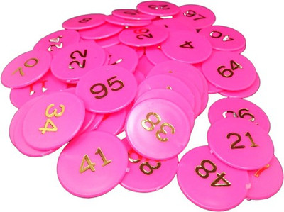 VINAYAKAMART Plastic Numerical Token/Coins ( 1 to 100 )number coins pink colur Coin Bank(Pink)