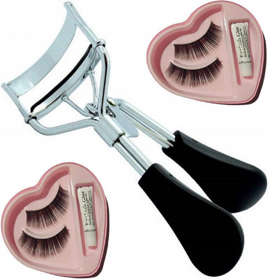 angelie Combo of Eyelash Curler and False Eyelashes (Pack of 2) (Set of 3)(3 Items in the set)
