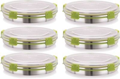 Magnus Steel, Plastic, Plastic Grocery Container  - 800 ml(Pack of 6, Silver)