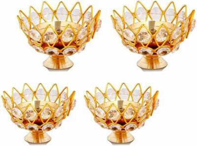 Maa bhagwati traders Brass (Pack of 4) Table Diya(Height: 2 inch)