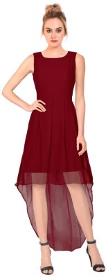 SRG Creation Women Skater Maroon Dress