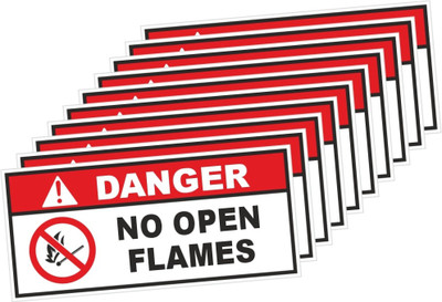 rangvishwa No Open Flames Emergency Sign