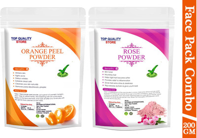 Top Quality Store 100% pure & Natural rose petal & orange peel combo pack powder (100+100 )gm remove blackhead for glowing face(200 g)