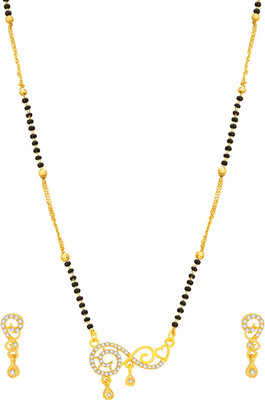 AADITA Alloy Gold-plated Black, Gold Jewellery Set(Pack of 1)