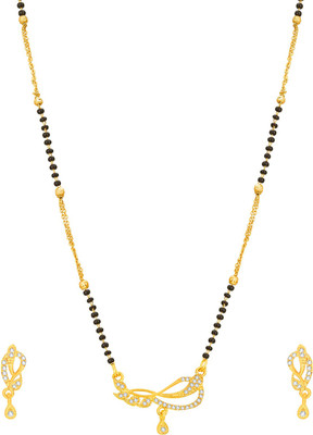 AADITA Alloy Gold-plated Black, Gold Jewellery Set(Pack of 1)