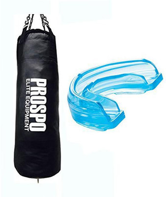PROSPO nfilled Black srf Punching Bag with Thickest Mouth Guard Boxing Kit