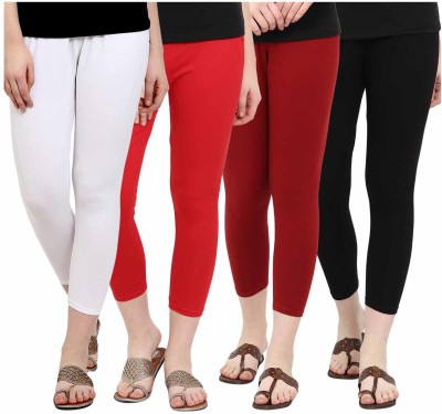 Styllofy Ankle Length Western Wear Legging(Red, White, Maroon, Black, Solid)