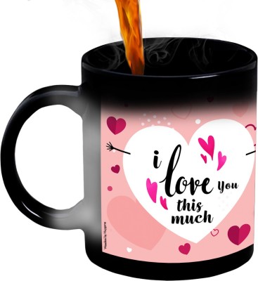 HUPPME I Love You This Much Black Magic Coffee Ceramic Coffee Mug(350 ml)