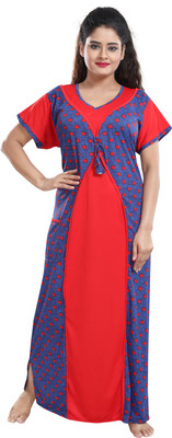SHOPPING STATION Women Nighty(Red)